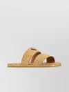 Prada Woven Double Strap Flat Sandals In Neutral