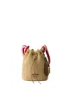 Prada Womens Neutral Crochet Mini Bucket Bag