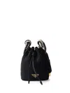 Prada Mini Crochet Bucket Bag In Black