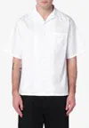 Prada Cotton Shirt With Short Sleeves And Pockets In White