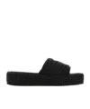 Prada Raffie Single-band Platform Slides In Black