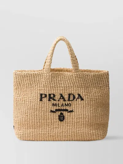 PRADA WOVEN RECTANGULAR TOTE BAG