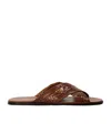 Prada Woven Slippers In Brown