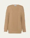 Prada Woven Wool Knit Sweater In Cammello