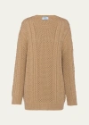 Prada Woven Wool Knit Sweater In F0040 Cammello