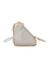 Prada Womens White Triangle-shaped Woven Cross-body Bag In White