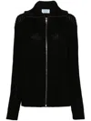 Prada Enamel Triangular Zipper Sweater In Black