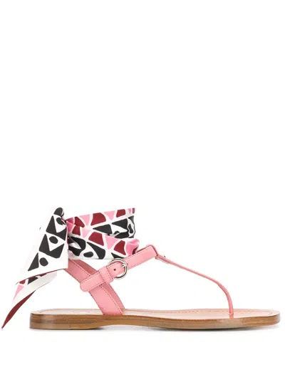 Prada Wrap Ankle Sandals In 粉色