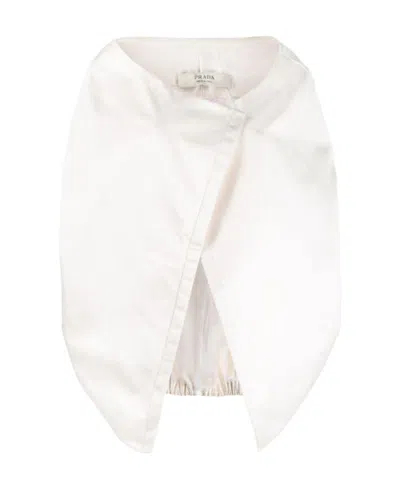 Prada Wrap Around Jacket In White