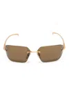 Prada Wraparound-frame Sunglasses In Gold
