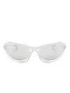 Prada Wraparound-frame Sunglasses In White