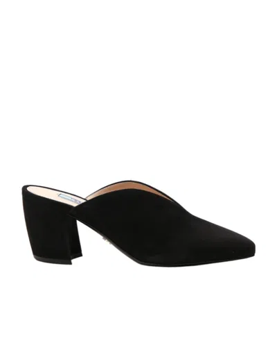 Prada Wrapped Muller High Heels In Black