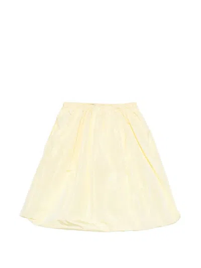 Prada Wrinkled Puffy-effect Skirt In Yellow