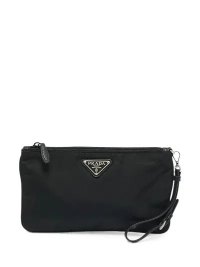 Pre-owned Prada Wristlet Clutch Bag In Black