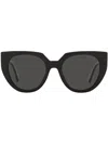 Prada Pr 14ws 09q5s0 52mm Womens Cat-eye Sunglasses In Black