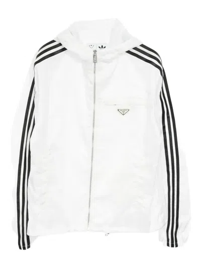 Pre-owned Prada X Adidas 2010s Re-nylon Track Jacket In White