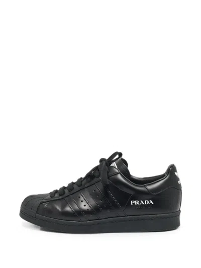 Pre-owned Prada X Adidas Superstar Sneakers In Black
