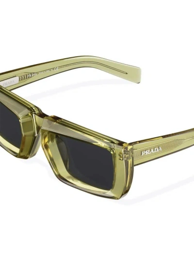Pre-owned Prada X Raf Simons Pr 24ys Runway Crystal Sunglasses In Green