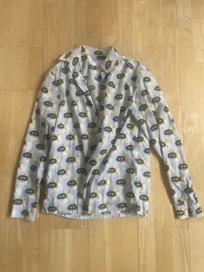 Pre-owned Prada X-rated Eyes Shirt Size 39 M In White