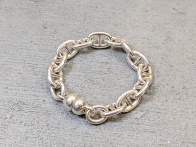 Pre-owned Prada X Sterling Silver Milor Sterling Silver Bracelet Anchor Mariner 7.75 Italy In Gray Silver