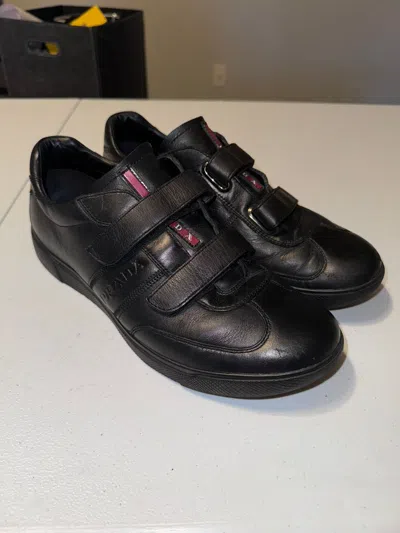 Pre-owned Prada X Vintage Prada America's Cup Velcro Sneakers In Black