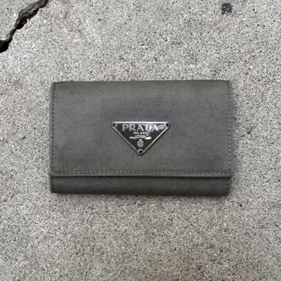 Pre-owned Prada X Vintage Prada Card Holder Key Wallet In Grey