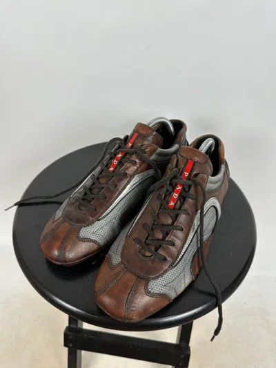 Pre-owned Prada X Vintage Prada Sport Leather Brown Lace Driving Shoes