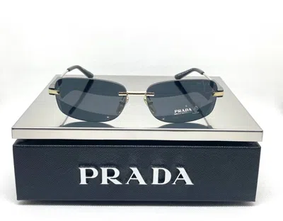 Pre-owned Prada X Vintage Prada Sunglasses With Iconic Metal Plaque Pr68zs Zvn09t In Grey