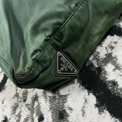 Pre-owned Prada X Vintage Prada Vintage Bag Archive Nylon Handbag Purse Y2k 00s Hype In Miltary Green