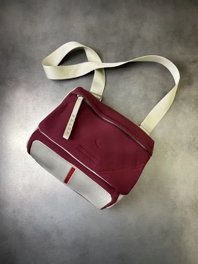 Pre-owned Prada X Vintage S/s 2000 Prada Sport Bag Prada Crossbody Messenger Mesh Line In Red
