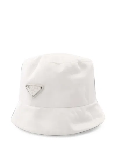 Pre-owned Prada Xadidas 2010s Re-nylon Bucket Hat In White