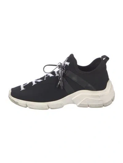 Pre-owned Prada Xy Logo Sock Sneakers Sock Sneakers In Black