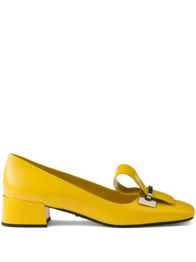 Prada Yelllow Slip On Pumps
