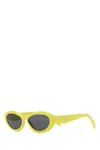 Prada Pr 26zsf Logo Beveled Acetate Oval Sunglasses