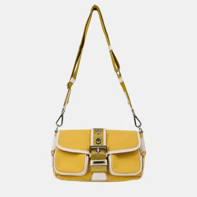 Pre-owned Prada Yellow Canvas Shoulder Bag