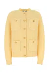 Prada Multiple-pockets Cashmere Cardigan In Crema