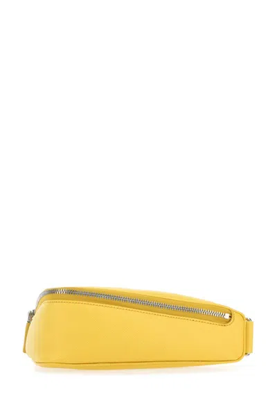 Prada Men's Leather Belt Bag In Yellow