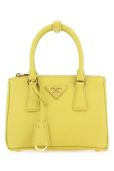 Prada Mini Galleria Saffiano Leather Bag In Gelb
