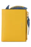 Prada Yellow Leather Wallet In Yellow
