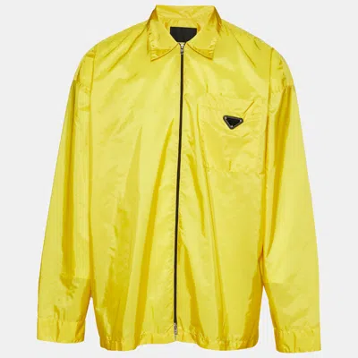 Pre-owned Prada Yellow Nylon Shirt Jacket Xxl