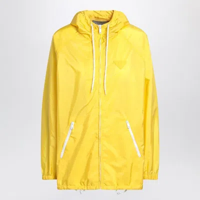 PRADA PRADA  YELLOW RAINCOAT IN LIGHTWEIGHT RE-NYLON