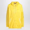Prada Triangle Logo Hooded Rain Jacket In Yellow