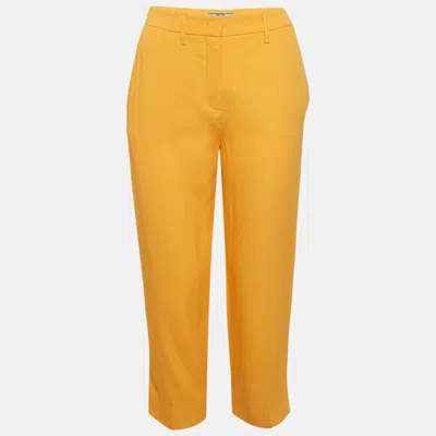 Pre-owned Prada Yellow Sateen Trousers S