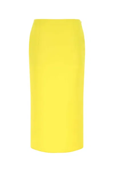 Prada Yellow Satin Skirt In F0010