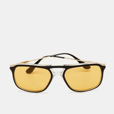 Pre-owned Prada Yellow/black Spr 06v Frame Square Sunglasses