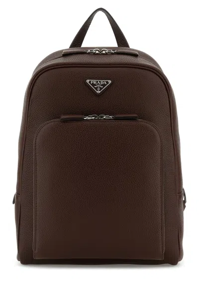 PRADA ZAINO IN PELLE MARRONE UOMO