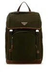 Prada Zaino In Re-nylon Verde Oliva  Uomo