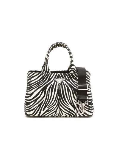 Prada Zebra Canapa Tote Bag In Multi