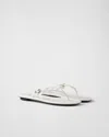 Prada Leather Thong Sandals In White