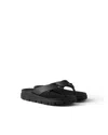 Prada Men's Rubber Thong Sandals In Black